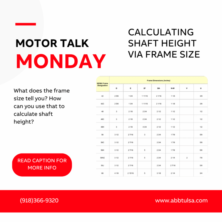 Motor Talk Monday – Calculating Shaft Height via Frame Size