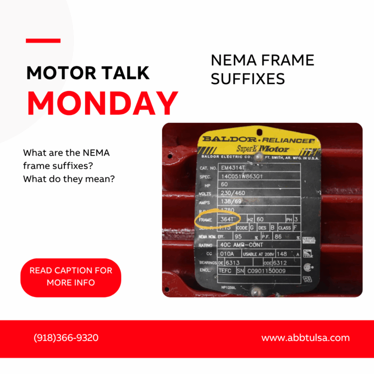Motor Talk Monday – NEMA Frame Suffixes