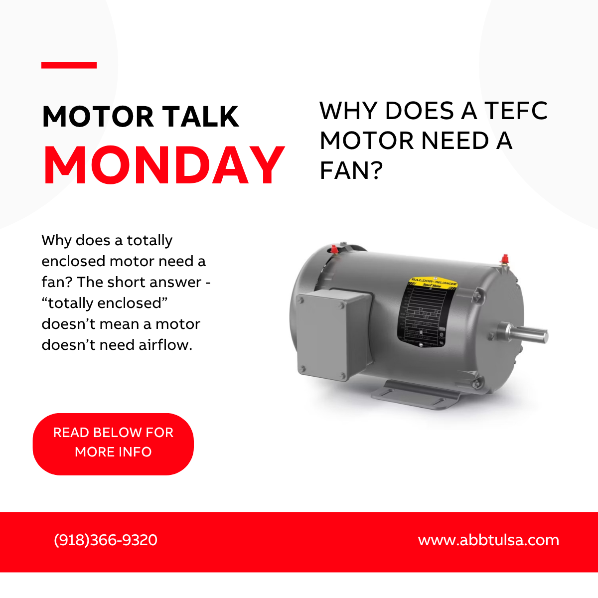 Motor Talk Monday – Why Does a TEFC Motor Need a Fan?